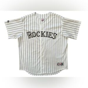 Mens Vintage Majestic Colorado Rockies MLB White Baseball Jersey Size 2XL